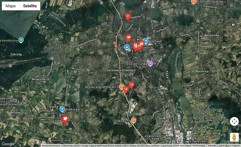 mapa Czechowice